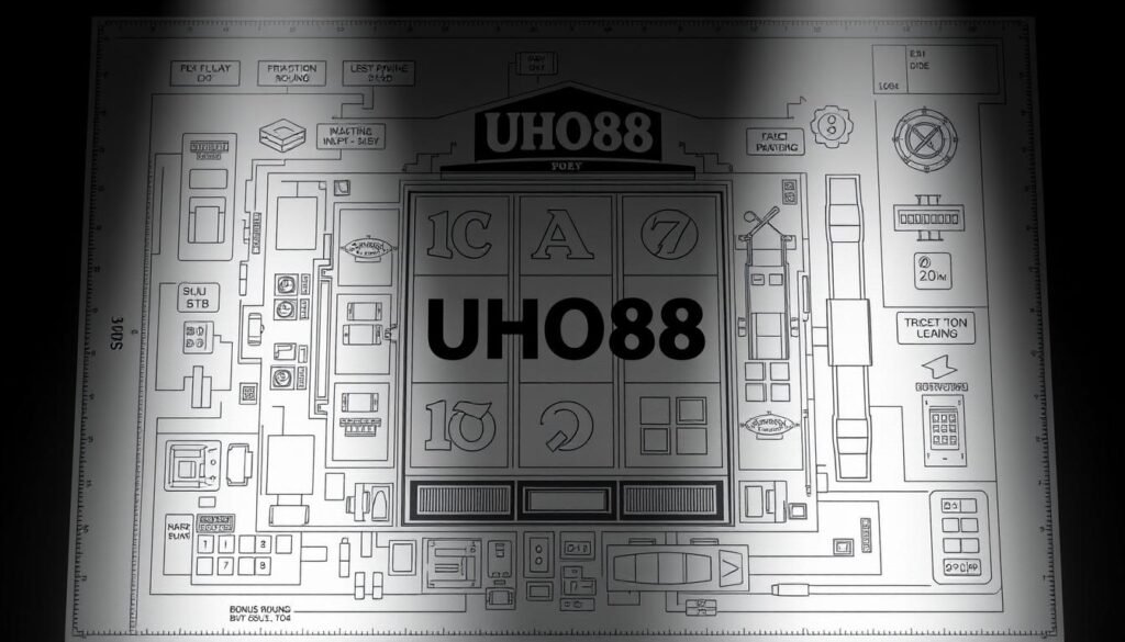 A detailed blueprint of a casino-themed slot machine strategy, featuring the UHO88 brand prominently displayed. The intricate design showcases the game's inner workings, including the reel mechanisms, payline configurations, and bonus round triggers. Rendered in a sleek, technical style with a muted color palette, the image conveys a sense of precision and efficiency, reflecting the strategic approach to maximizing winnings. Dramatic backlighting casts dramatic shadows, creating depth and emphasis on the machine's key components. The overall composition is balanced and visually compelling, making it an ideal illustration for the article's section on gaming strategies and techniques. A detailed blueprint of a casino-themed slot machine strategy, featuring the UHO88 brand prominently displayed. The intricate design showcases the game's inner workings, including the reel mechanisms, payline configurations, and bonus round triggers. Rendered in a sleek, technical style with a muted color palette, the image conveys a sense of precision and efficiency, reflecting the strategic approach to maximizing winnings. Dramatic backlighting casts dramatic shadows, creating depth and emphasis on the machine's key components. The overall composition is balanced and visually compelling, making it an ideal illustration for the article's section on gaming strategies and techniques.