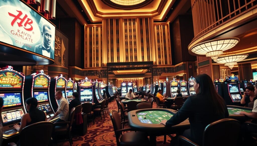 A pristine and immersive livestream experience showcasing the luxurious Glowin Beaute entertainment complex. The camera pans across the high-definition, ultra-realistic visuals of the casino floor, capturing the warm glow of the gaming tables and slot machines under soft, diffused lighting. In the foreground, patrons are engaged in a thrilling live table game, their faces illuminated by the vibrant display screens. The middle ground reveals the sleek and modern interior design, with rich wood tones and plush furnishings creating an atmosphere of elegance and sophistication. In the background, the grand architectural facade of the Glowin Beaute complex dominates the scene, its towering presence conveying a sense of grandeur and exclusivity. A pristine and immersive livestream experience showcasing the luxurious Glowin Beaute entertainment complex. The camera pans across the high-definition, ultra-realistic visuals of the casino floor, capturing the warm glow of the gaming tables and slot machines under soft, diffused lighting. In the foreground, patrons are engaged in a thrilling live table game, their faces illuminated by the vibrant display screens. The middle ground reveals the sleek and modern interior design, with rich wood tones and plush furnishings creating an atmosphere of elegance and sophistication. In the background, the grand architectural facade of the Glowin Beaute complex dominates the scene, its towering presence conveying a sense of grandeur and exclusivity.