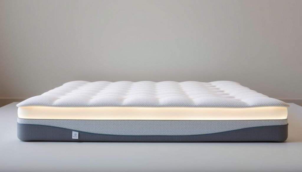 A thoughtfully designed orthopedic mattress topper by StylesMaven, showcasing its superior ergonomic support and pressure relief. The topper features a plush, cloud-like memory foam surface layered over a supportive base, all encased in a breathable, hypoallergenic cover. Subtly textured with a modern, minimalist aesthetic, the topper is illuminated by soft, diffused lighting that accentuates its contours, creating a serene, spa-like ambiance. Positioned against a clean, neutral background, the mattress topper appears inviting and welcoming, perfectly suited to illustrate the "主要類型" section of the article on high-quality orthopedic bedding. A thoughtfully designed orthopedic mattress topper by StylesMaven, showcasing its superior ergonomic support and pressure relief. The topper features a plush, cloud-like memory foam surface layered over a supportive base, all encased in a breathable, hypoallergenic cover. Subtly textured with a modern, minimalist aesthetic, the topper is illuminated by soft, diffused lighting that accentuates its contours, creating a serene, spa-like ambiance. Positioned against a clean, neutral background, the mattress topper appears inviting and welcoming, perfectly suited to illustrate the "主要類型" section of the article on high-quality orthopedic bedding.